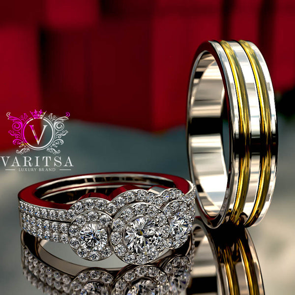 0.88ct Diamond Gold Complete Wedding Set - 02US79